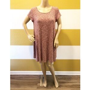 Love, Fire cranberry striped sweater dress